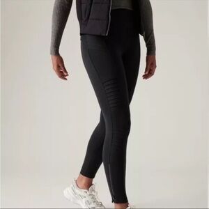 Athleta Leggings Womens Medium Black Delancey Moto Tight - good condition